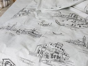 Постільна білизна Ecotton Бязь Полуторний комплект Grey/black 40-0965