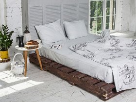 Постільна білизна Ecotton Бязь Полуторний комплект Grey/black 40-0965
