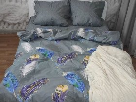 Постільна білизна Ecotton Бязь Сімейний комплект дві підковдри 1207-1/1208-1 AB