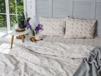 Постільна білизна Ecotton Бязь Євро комплект Бежевий 20-1154