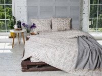 Постільна білизна Ecotton Бязь Євро комплект Бежевий 20-1154