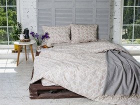 Постельное белье Ecotton Бязь Евро комплект Бежевый 20-1154