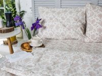 Постільна білизна Ecotton Бязь Євро комплект Бежевий 20-1154