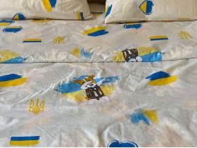 Постельное белье Ecotton Бязь Полуторный комплект Бежевый Пес Патрон 1313
