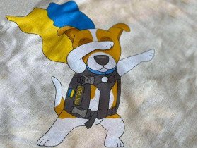 Постільна білизна Ecotton Бязь Полуторний комплект Бежевий Пес Патрон 1313