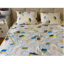 Постельное белье Ecotton Бязь Полуторный комплект Бежевый Пес Патрон 1313
