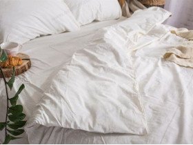 Постільна білизна Ecotton Бязь Євро комплект Білий 20-0709