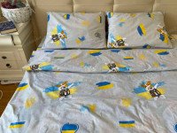 Постільна білизна Ecotton Бязь Полуторний комплект Сірий Пес Патрон 1313
