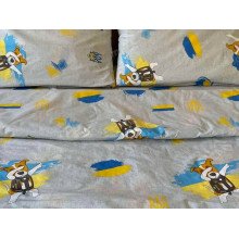 Постільна білизна Ecotton Бязь Полуторний комплект Сірий Пес Патрон 1313