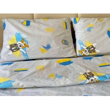 Постільна білизна Ecotton Бязь Полуторний комплект Сірий Пес Патрон 1313