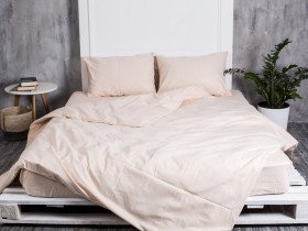 Постельное белье Ecotton Бязь Евро комплект пододеяльник + наволочки 50x70 (2 шт.) Бежевый 601