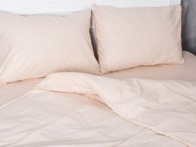 Постельное белье Ecotton Бязь Евро комплект пододеяльник + наволочки 50x70 (2 шт.) Бежевый 601