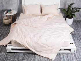 Постельное белье Ecotton Бязь Евро комплект пододеяльник + наволочки 50x70 (2 шт.) Бежевый 601