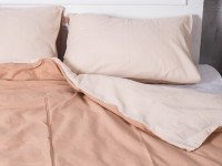 Постільна білизна Ecotton Бязь Двоспальний комплект підковдра + наволочки 50x70 (2 шт.) Бежевий Кава 603