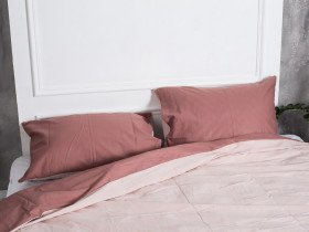 Постельное белье Ecotton Бязь Евро комплект пододеяльник + наволочки 50x70 (2 шт.) Мокко 871 / 626