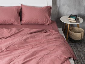 Постільна білизна Ecotton Бязь Полуторний комплект підковдра + наволочки 50x70 (2 шт.) Мокко 871