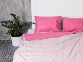 Постільна білизна Ecotton Бязь Двоспальний комплект підковдра + наволочки 50x70 (2 шт.) Рожевий 612