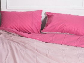 Постільна білизна Ecotton Бязь Двоспальний комплект підковдра + наволочки 50x70 (2 шт.) Рожевий 612