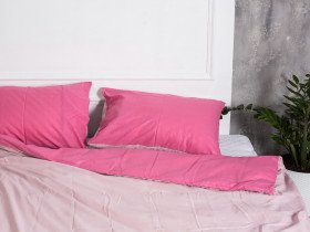 Постільна білизна Ecotton Бязь Полуторний комплект підковдра + наволочки 50x70 (2 шт.) Рожевий 612