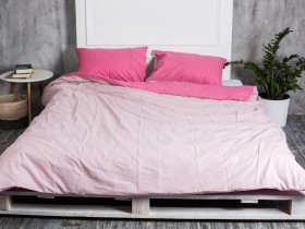 Постельное белье Ecotton Бязь Евро комплект пододеяльник + наволочки 50x70 (2 шт.) Розовый 612