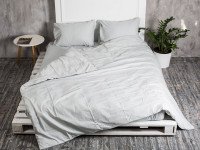 Постельное белье Ecotton Бязь Двуспальный комплект пододеяльник + наволочки 50x70 (2 шт.) Серый 881