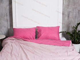 Постільна білизна Ecotton Бязь Євро комплект підковдра + наволочки 50x70 (2 шт.) Рожево-ліловий 125 / 612