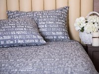Постільна білизна Ecotton Бязь Сімейний комплект дві підковдри Сірий 40-0915