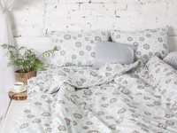 Постельное белье Ecotton Фланель Двуспальный комплект Голубой 40-1046