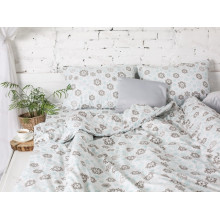 Постельное белье Ecotton Фланель Двуспальный комплект Голубой 40-1046