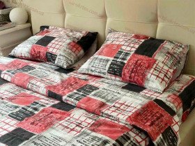 Постельное белье Ecotton Фланель Семейный комплект два пододеяльника Газета M06035/2