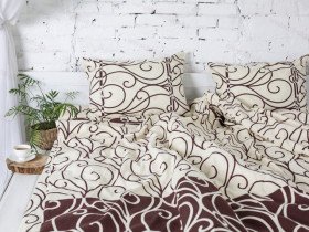 Постільна білизна Ecotton Фланель Полуторний комплект Коричневий 40-0998
