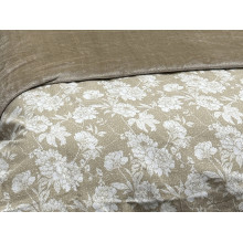 Постільна білизна Ecotton Фланель Двоспальний комплект Квітка на бежевому 267262