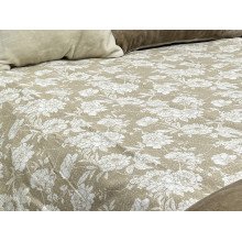 Постельное белье Ecotton Фланель Семейный комплект два пододеяльника Цветок на бежевом 267262