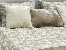 Постільна білизна Ecotton Фланель Полуторний комплект Квітка на бежевому 267262