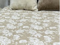 Постельное белье Ecotton Фланель Евро комплект Цветок на бежевом 267262