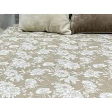 Постельное белье Ecotton Фланель Полуторный комплект Цветок на бежевом 267262