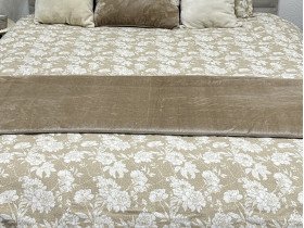 Постільна білизна Ecotton Фланель Полуторний комплект Квітка на бежевому 267262