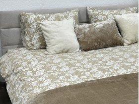 Постельное белье Ecotton Фланель Евро комплект Цветок на бежевом 267262