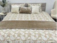 Постельное белье Ecotton Фланель Семейный комплект два пододеяльника Цветок на бежевом 267262