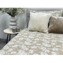 Постельное белье Ecotton Фланель Полуторный комплект Цветок на бежевом 267262
