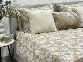Постільна білизна Ecotton Фланель Сімейний комплект дві підковдри Квітка на бежевому 267262