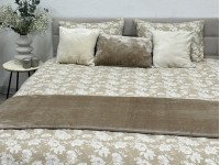 Постельное белье Ecotton Фланель Семейный комплект два пододеяльника Цветок на бежевом 267262