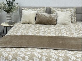 Постільна білизна Ecotton Фланель Сімейний комплект дві підковдри Квітка на бежевому 267262