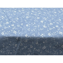 Постельное белье Ecotton Фланель Двуспальный комплект Цветок на голубом 250958