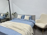 Постільна білизна Ecotton Фланель Сімейний комплект дві підковдри Квітка на блакитному 250958