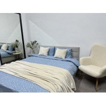 Постельное белье Ecotton Фланель Двуспальный комплект Цветок на голубом 250958