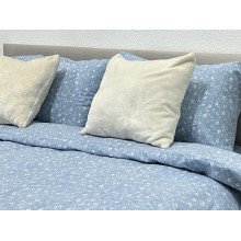 Постельное белье Ecotton Фланель Евро комплект Цветок на голубом 250958