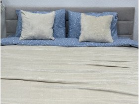 Постільна білизна Ecotton Фланель Полуторний комплект Квітка на блакитному 250958