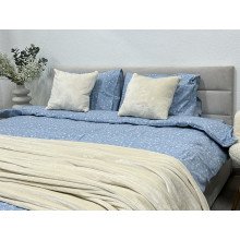 Постельное белье Ecotton Фланель Двуспальный комплект Цветок на голубом 250958