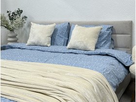 Постельное белье Ecotton Фланель Двуспальный комплект Цветок на голубом 250958